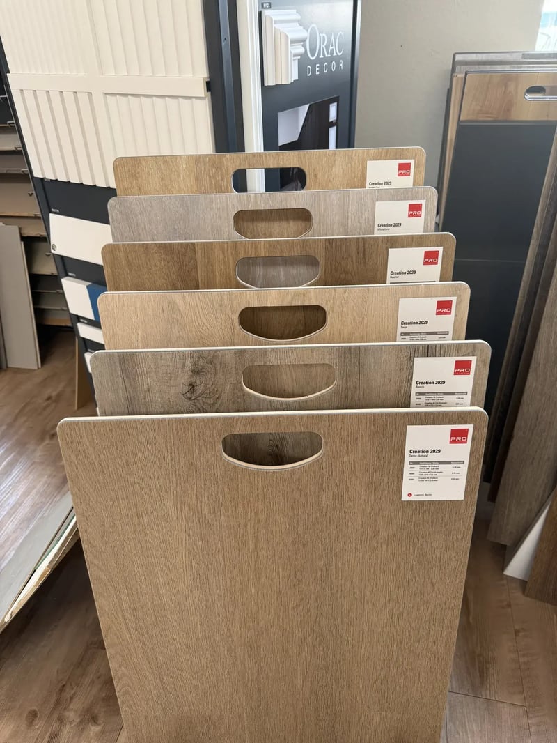 Bodenmuster in Holzoptik im Showroom Beckdorf