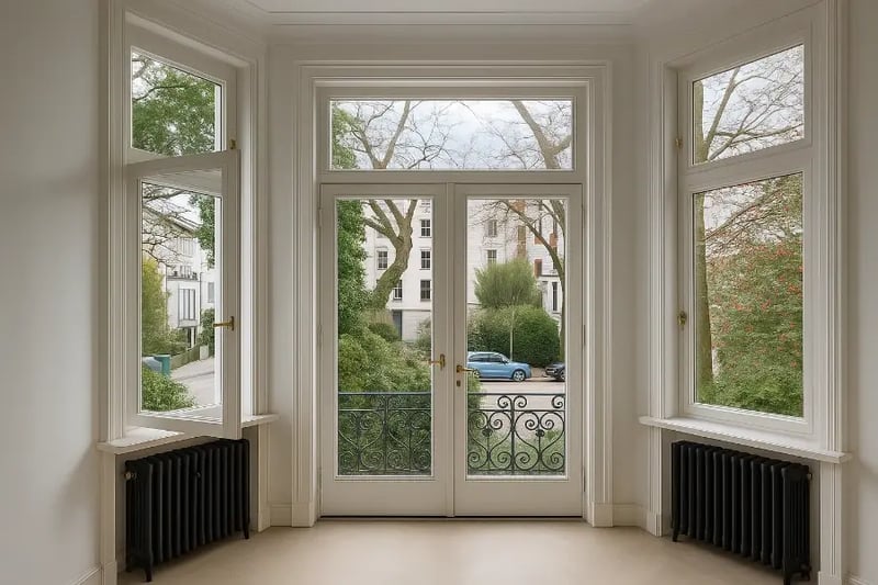 Aufgearbeitete Sprossenfenster im Altbau-Erker