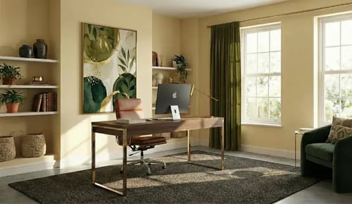 wandgestaltung-homeoffice-gelb-oliv-malerarbeiten-stade-buxtehude